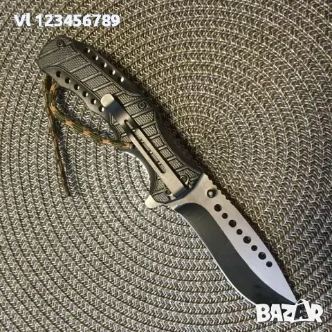 Сгъваем автоматичен нож Paramilitary-карбонов принт+паракорд, снимка 5 - Ножове - 52289261