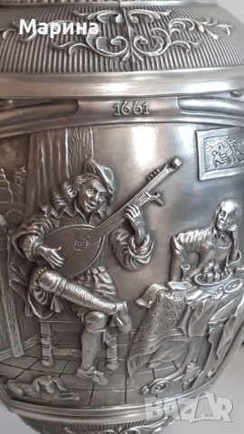 Комплект за вино "Рембрант" от калай Antik*Vintage #117, снимка 5 - Антикварни и старинни предмети - 53094668