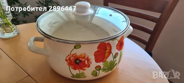 Емайлирана тенджера 8 литра Намалена, снимка 2 - Съдове за готвене - 50715716