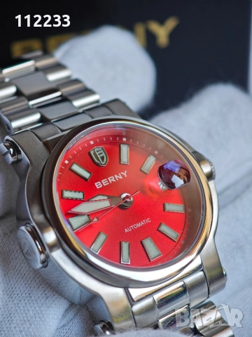 BERNY-Men Automatic Diver Watch Red, снимка 3 - Мъжки - 51505332