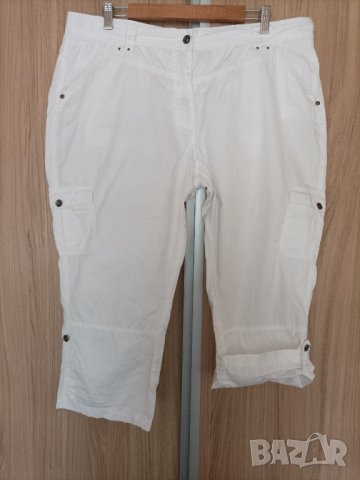 Бял памучен панталон, снимка 2 - Панталони - 40697239