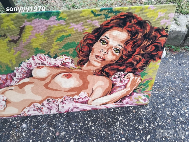 КАРТИНА-114Х50СМ-ГОБЛЕН ОТ ФРАНЦИЯ 0410251700, снимка 7 - Антикварни и старинни предмети - 51944395