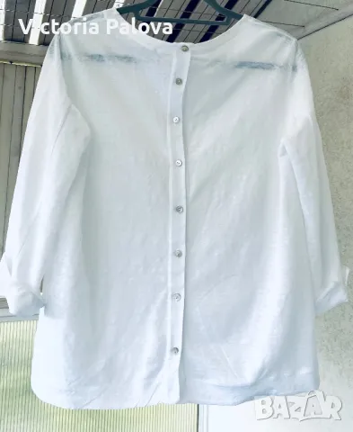 Лукс ленена блуза с копчета на гърба TRANSIT PAR-SUCH, снимка 8 - Блузи с дълъг ръкав и пуловери - 49902516