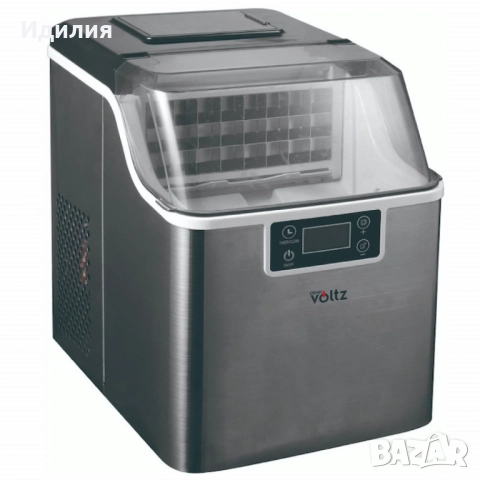 Ледогенератор Oliver Voltz, 170W, 22кг/24ч, 3.2 л, 24 квадратни кубчета за цикъл работа, Инокс