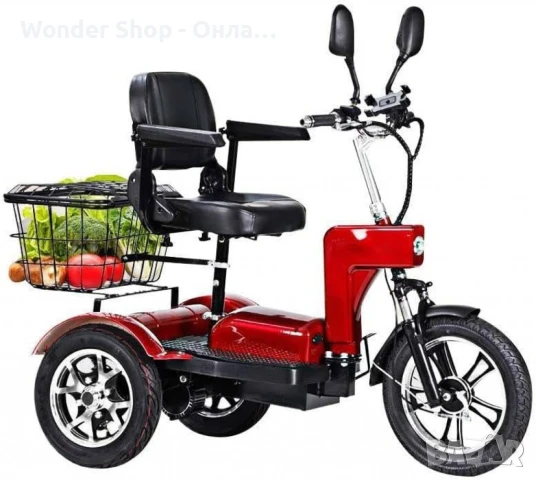 Електрическа триколка 500W, пробег до 40 км., 48V20Ah батерия, 16"/12" гуми, 3 скорости + задна, снимка 5 - Друга електроника - 50960661