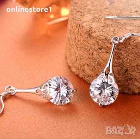 Сребърни Обеци Ретро висулки - 925 печат сребро BA224, снимка 2 - Обеци - 28147804