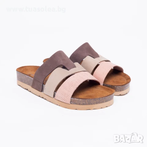 🥁 Намаление - Летни дамски чехли с широка каишка от набук | Марка Tuasolea, снимка 1