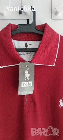 Тъмно червена блуза с яка Polo by Ralph Lauren 