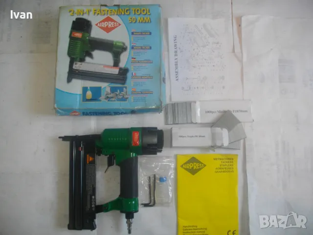 НОВ НИДЕРЛАНДСКИ ОРИГИНАЛЕН ГОЛЯМ КОМБИНИРАН ТАКЕР 2010г. СКОБИ ПИРОНИ ДО 50мм , снимка 3 - Други инструменти - 49427187