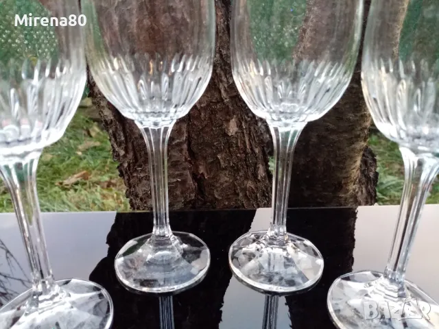 Кристални чаши за вино, шампанско - 4 бр., снимка 2 - Чаши - 48360317