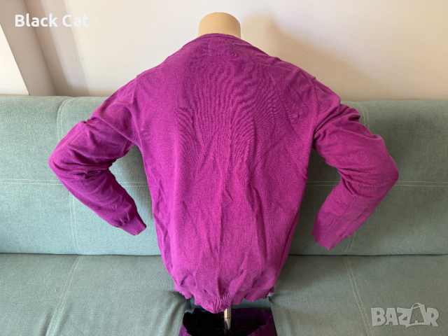 "Jake*s" / "Джейкс" – марков лилав мъжки пуловер, V-Neck, блуза с дълъг ръкав, топ, снимка 6 - Пуловери - 44883428