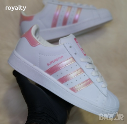 Adidas Superstar Бели с Розови Ленти