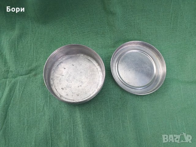 Стара алуминиева кутия кръгла БДС, снимка 4 - Кутии за храна - 33076063