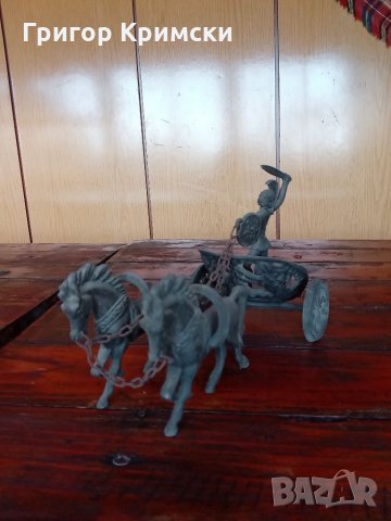 Медна гръцка колесница от Акропула 1936г. , снимка 3 - Антикварни и старинни предмети - 32501289