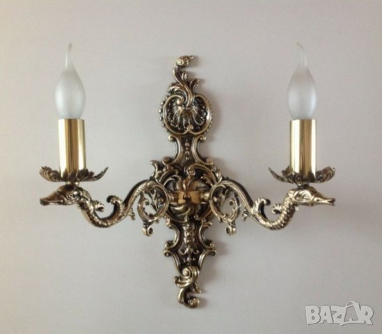 Старинен барок.Луксозно класическо осветление за хол,всекидневна -месингов полилей, лампа, снимка 10 - Полилеи - 22895966