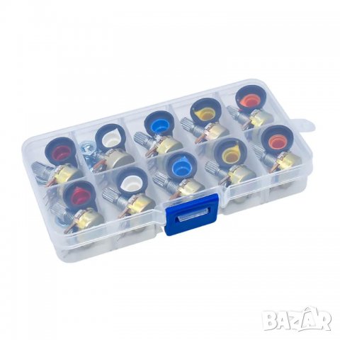 Комплект потенциометри, различни стойности, 10 бр., снимка 2 - Друга електроника - 39952723