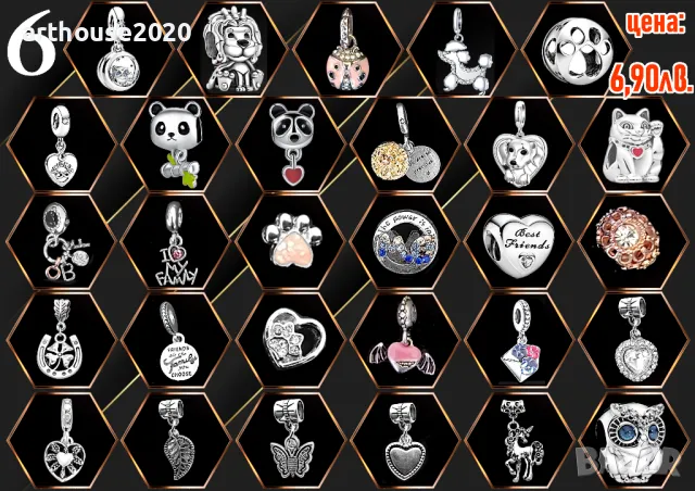 Гривни и ключодържатели тип Пандора,с Ваша снимка и атрактивни талисмани, снимка 6 - Гривни - 40974594