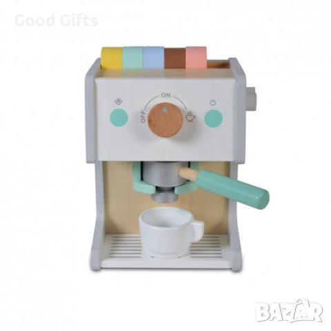 ЛУКСОЗНА ДЕТСКА ДЪРВЕНА КАФЕМАШИНА С КАПСУЛИ