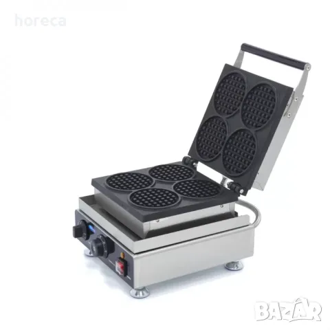 Гофретник - 4 кръгли вафли - термостат, таймер, незалепващо покритие, снимка 3 - Обзавеждане на кухня - 49855784