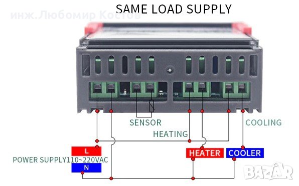 Цифров светодиоден контролер за температура с две релета, снимка 5 - Друга електроника - 38482272