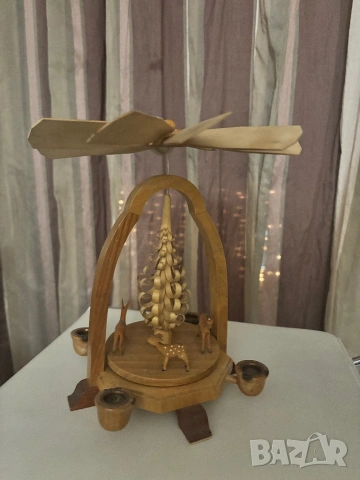 Винтидж свещник-въртележка, ръчна изработка