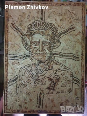 Ръчно изработен портрет на Елизабет, снимка 2 - Декорация за дома - 53506690