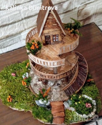Къща с цветя на три нива-ръчна изработка., снимка 13 - Декорация за дома - 53055284