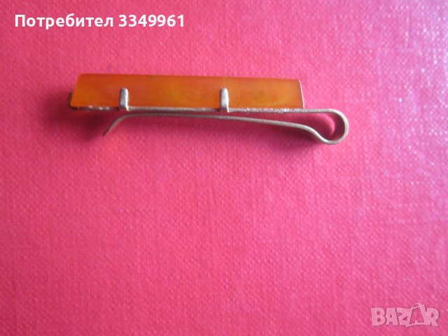 Невероятна  руска позлатена игла за вратовръзка  кехлибар , снимка 3 - Други - 37596966