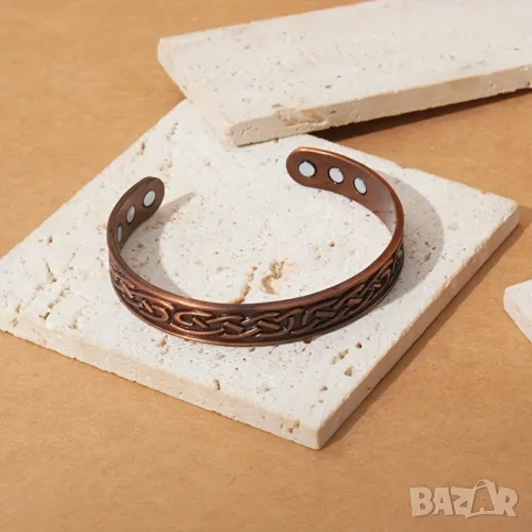 Медна магнитна гривна, снимка 4 - Гривни - 49745287