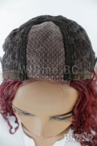 Дълга обемна чуплива тъмночервена перука Елина, снимка 7 - Аксесоари за коса - 37939486