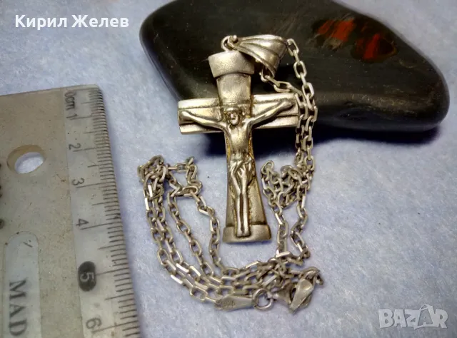 ГОЛЯМ СРЕБЪРЕН КРЪСТ РАЗПЯТИЕ СРЕБРО 925 с РЕТРО СРЕБЪРНА ВЕРИЖКА СРЕБРО 925 АРТ ИЗРАБОТКА 39982, снимка 11 - Колиета, медальони, синджири - 49351535