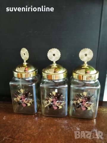 Тройка декоративни буркани , снимка 2 - Аксесоари за кухня - 38256859