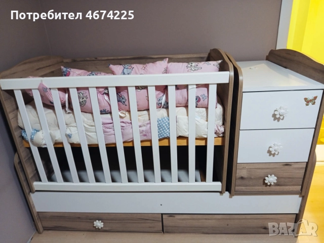 Продавам БЕБЕШКО ЛЕГЛО-ЛЮЛКА с Матрак! Леглото е запазено ! Цена 150! гр.Русе ! Ус