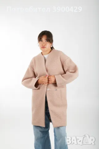 Дамско Палто-жилетка Valeria - Нюд, снимка 3 - Палта, манта - 47377584