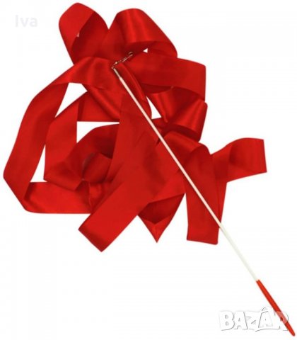 MUROAD Комплект 10 ленти за художествена гимнастика 4м, червени