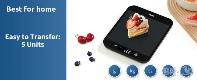 Цифрови кухненски везни Vitafit 15 кг, снимка 10 - Електронни везни - 48255965