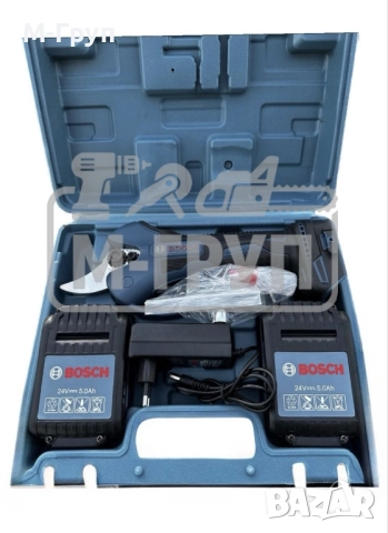 Акумулаторна лозарска ножица Бош 24V 5Ah, снимка 2 - Други машини и части - 51742049