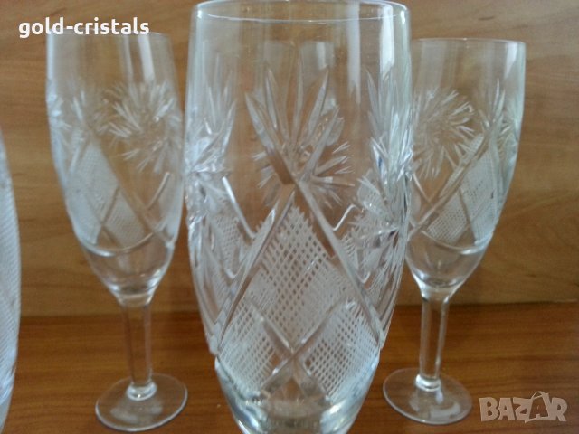 кристални чаши руски кристал, снимка 7 - Антикварни и старинни предмети - 25450012