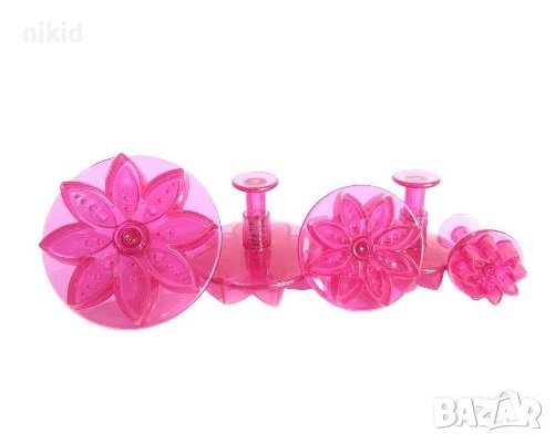 5 бр цветя цветя маргаритки гербери пластмасови резци резец форми форма с бутало за сладки фондан , снимка 2 - Форми - 43343460