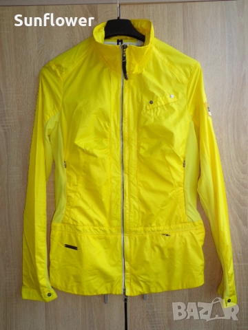 Дамско Sportalm ярко жълто леко вело яке с цип, размер 38 - M