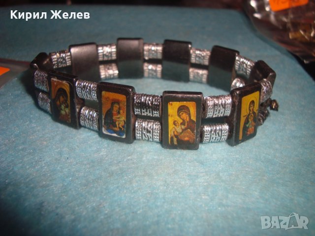 РЕЛИГИОЗНА СРЕБРИСТА МАГНИТНА АРТ ГРИВНА с ПРАВОСЛАВНИ ИКОНКИ от КАМЪК МАГНЕТИТ 26676, снимка 5 - Гривни - 34806172