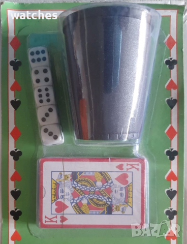 К-т за игра - чашка с карти и зарове, снимка 2 - Настолни игри - 36452236