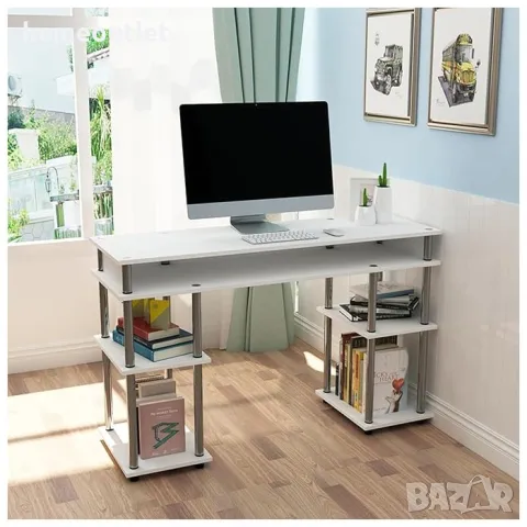 ПРОМОЦИЯ Компютърно/офис бюро с място за съхранение LJJ-MLS12040-W, снимка 4 - Бюра - 48877741