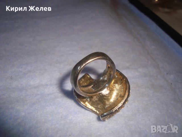 ЕФЕКТЕН ФЛОРАЛЕН ПОСРЕБРЕН ПЕРЛЕН АРТ ПРЪСТЕН с КРИСТАЛЧЕТА 27706, снимка 6 - Пръстени - 37419443