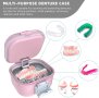 ARGOMAX Преносима кутия  за зъбни протези с цедка (розово + бяло), снимка 5