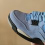 Нови Мъжки Обувки Nike Air Jordan Retro 4 UNC University Blue Сини Кецове Маратонки Размер 43, снимка 2