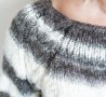 Страхотен ръчно плетен пуловер в  черно, бяло и сиво, снимка 6