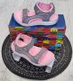 Детски сандали с велкро в сиво-розов цвят, снимка 1 - Детски сандали и чехли - 37132653