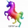 Еднорог Unicorn Грамаден пъстър фолио фолиев балон хелий или въздух парти рожден ден, снимка 1 - Други - 33407371