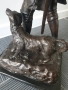 65см-12кг статуетка/стара английска бронзова скулптура/голяма фигура на ловец с куче, снимка 10